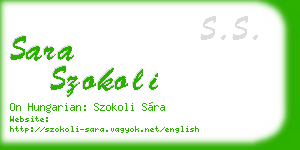 sara szokoli business card
